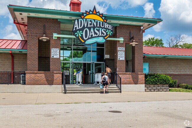 Adventure Oasis is open in the summer months and boasts water slides, a lazy river and more.