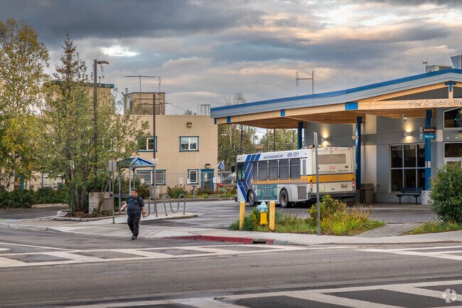 Goldstream residents can find public transportation at the transit center in Downtown Fairbanks.