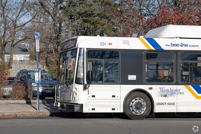 The Bee-Line Bus takes passengers from one side of Larchmont to the other.