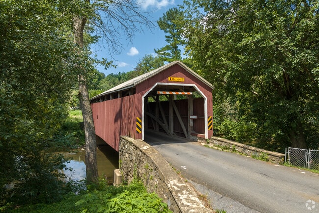 Zook's Mill Bridge is one of three covered bridges in Rothsville, Lancaster.