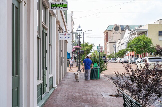 The walkable streets of downtown Natchez invite visitors to explore historic landmarks, galleries, and local restaurants.