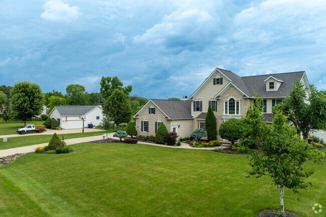 Modern homes on large well maintained lots are found throughout Brimfield.