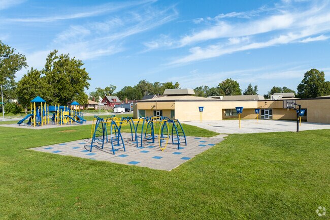 The playground at Lothrop Elementary School is popular among E R Danner's youngest residents.