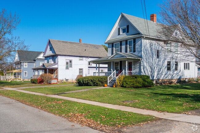 Front-gabled homes are a common sight along Somerset's sidewalk lined streets.
