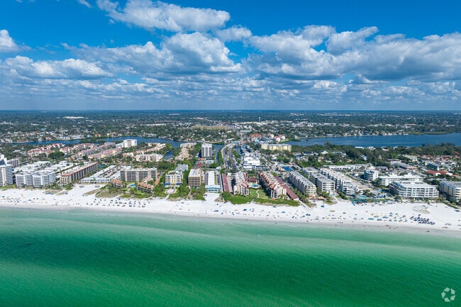 Siesta Key features miles of white sand beaches on the verdant waters of the Gulf.
