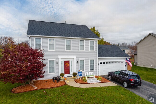 West Seneca's home styles include colonial revival homes, with accented doorways.