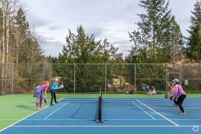 At East Sammamish Park in Sahalee, folks love to play pickleball on the beautiful tennis courts.