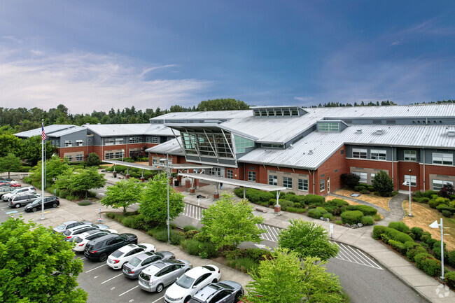 Aerial view of Mount Rainier High School In Normandy Park.