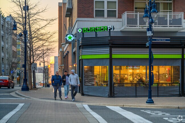 Grab a burger at BurgerFi in Oxon Hill.