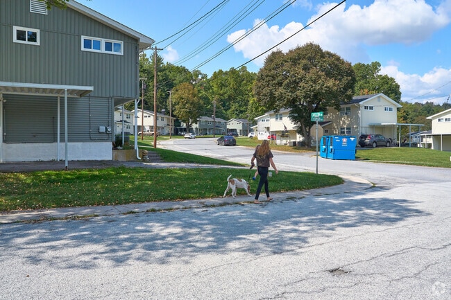 A small circle of duplex style homes make up the bulk of Ft. Ritchie housing.