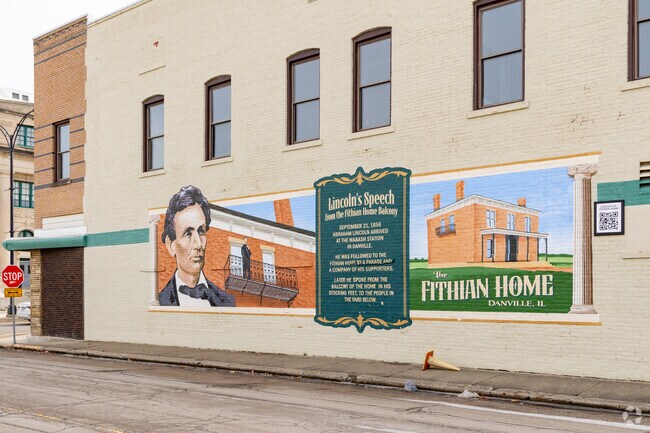 You'll find murals of Abraham Lincoln all around the Danville area.