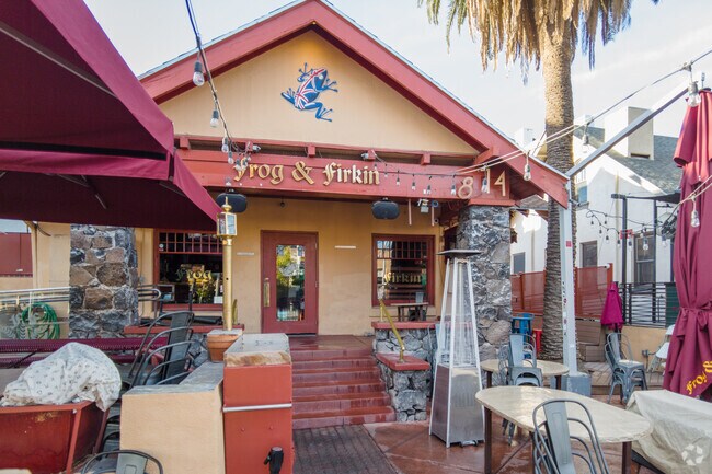 Frog and Firkin is a British pub in the heart of North University, often hosting live music.