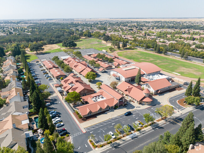 A birds eye view of Robert C. Cooley Middle School.