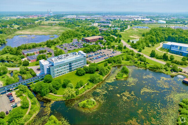 Canal Ponds Business Park in Gates, NY spans roughly 270 acres across the Towns of Greece and Gates, offering extensive space for industrial, office, retail, and hospitality development.