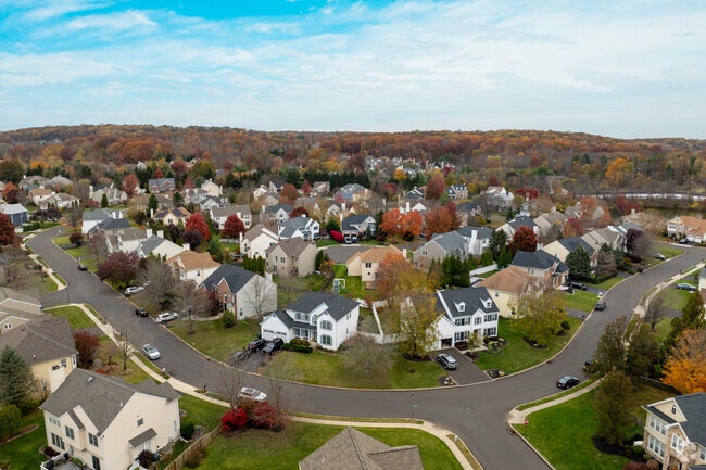 Residential streets run through acres of woodland in Buckingham.