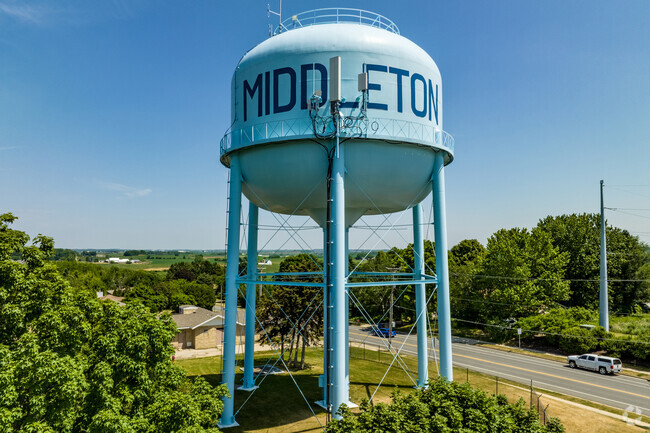 The Middleton water tower stands tall above the Northside neighborhood.