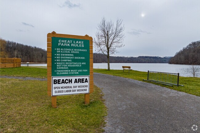Cheat Lake Park offers scenic trails near Nicholson Township.