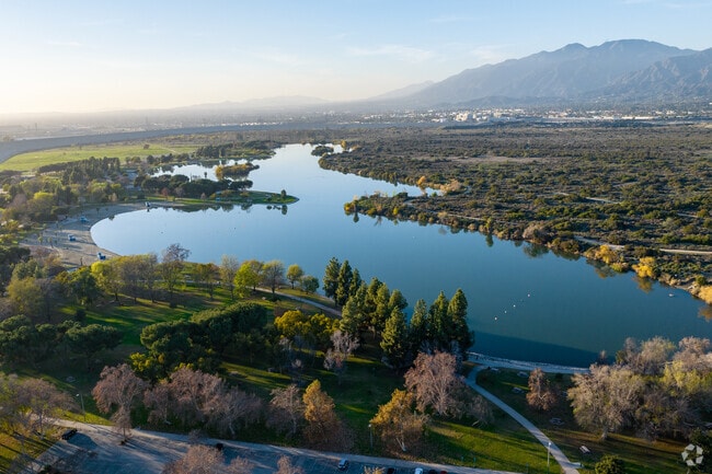 Santa Fe Reservoir gives residents a place to swim, relax, and fish in Baldwin Park, California.