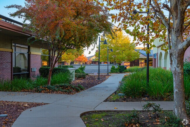 Enjoy well maintained landscape while walking around Peak Prep Pleasant Valley.