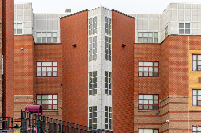 A view of the back side of the Parthum Educational Complex in Lawrence, MA.