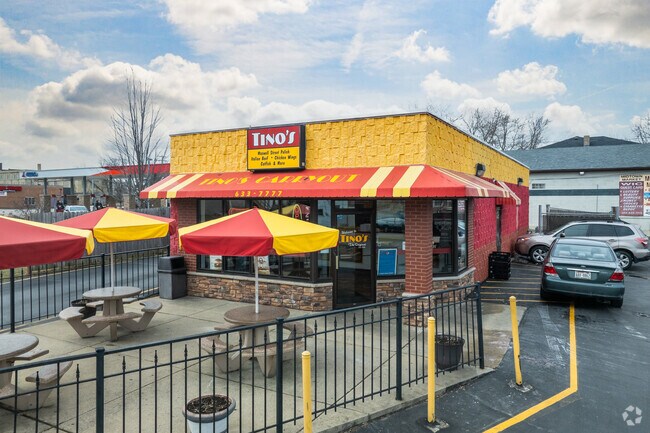 Tino's is a local favorite restaurant and serves hearty Italian beef sandwiches.