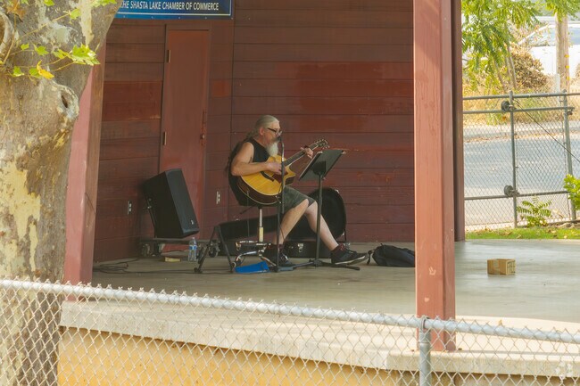 Local performers can take to the stage in nearby Shasta Lake.