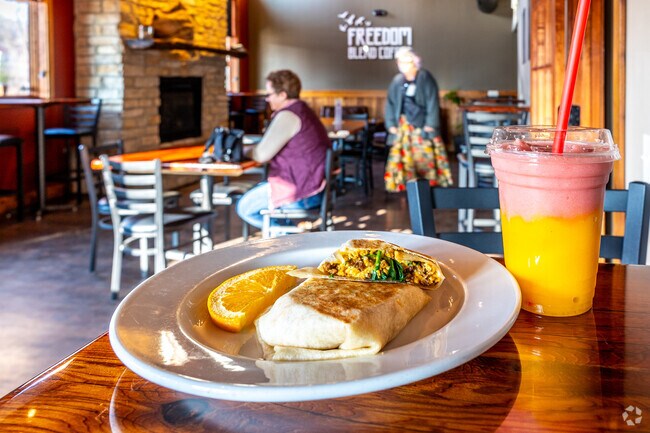 Freedom Blend Coffee serves a full menu of artisanal coffee, as well as breakfast and lunch.