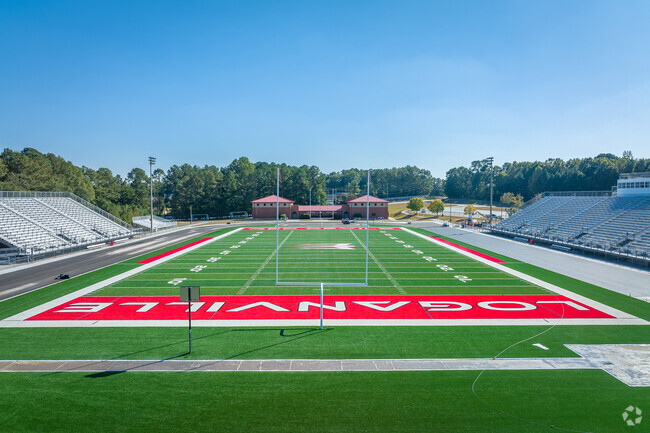 wide shot of the football stadium