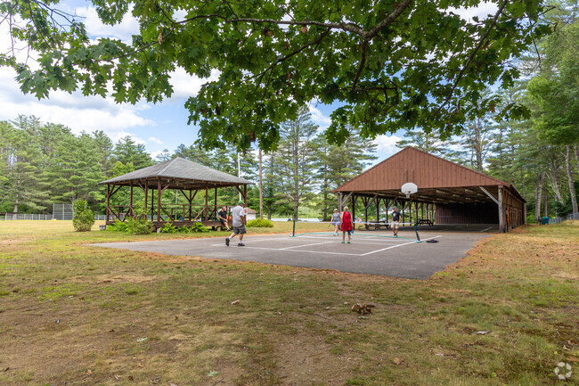 Residents play pickleball at the Crystal Lake Park in Gilmanton, NH.