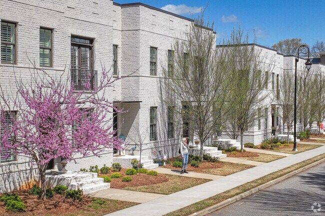 Rows of beautiful townhomes line, the streets of Duluth.