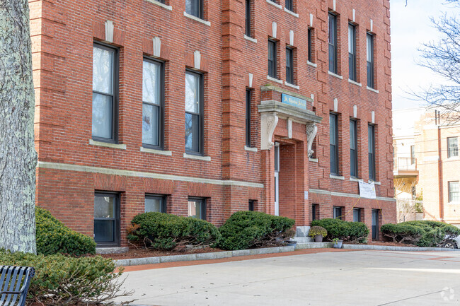 A side view of the St. Charles Elementary School in Woburn, MA.