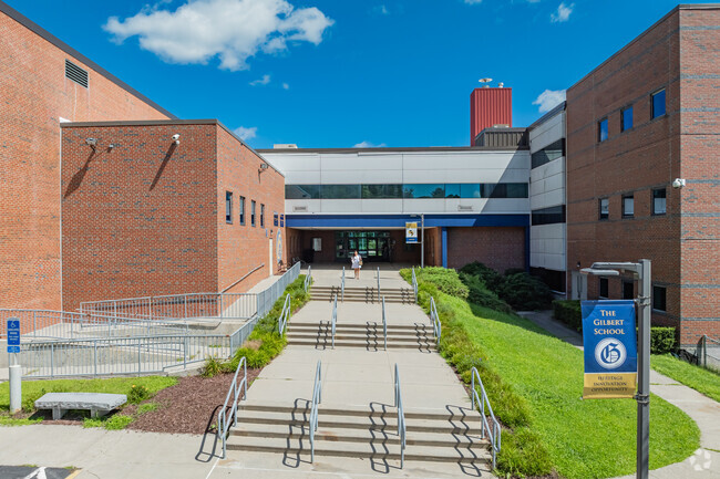 This is the main entrance to The Gilbert School.