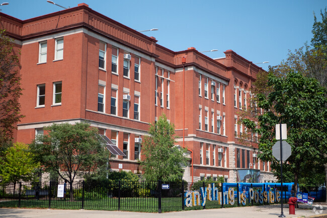 John James Audubon Elementary School building in Roscoe Village.