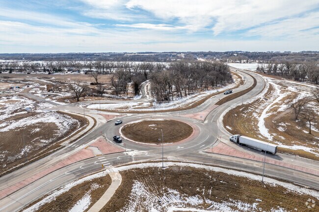 Roundabouts are common near Fremont.