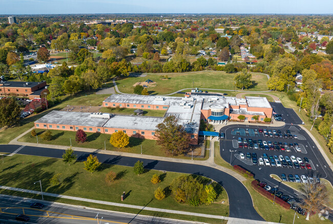 Clays Mill Elementary School has a large campus with ample parking.