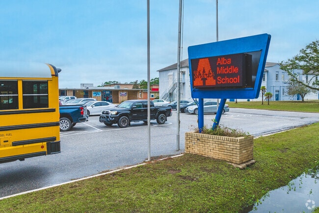 Alba Middle School-Entrance serves the Irvington community.