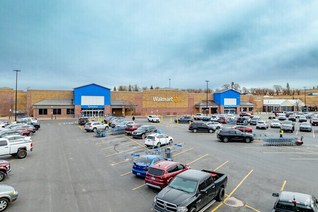 Walmart Supercenter handles groceries, home goods, and pharmacy.