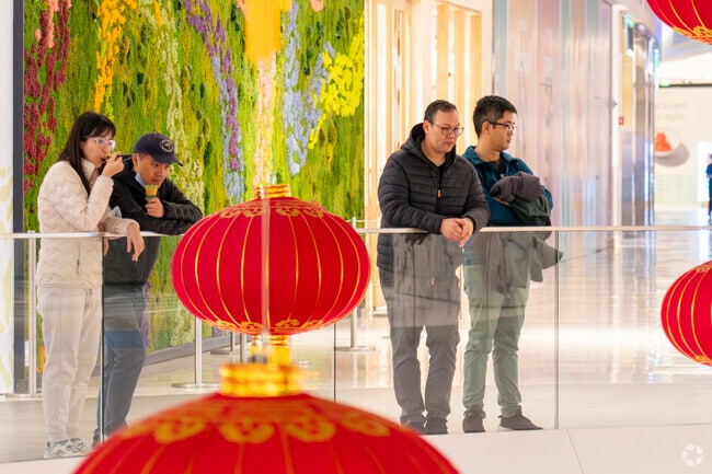Spectators watch a Chinese New Year event at Valley Fair Mall in Cory, San Jose.