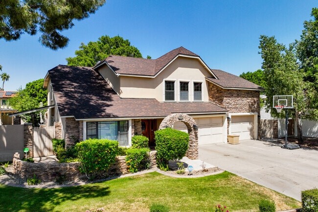 Many homes in the Dobson Neighborhood are made from stone and stucco.