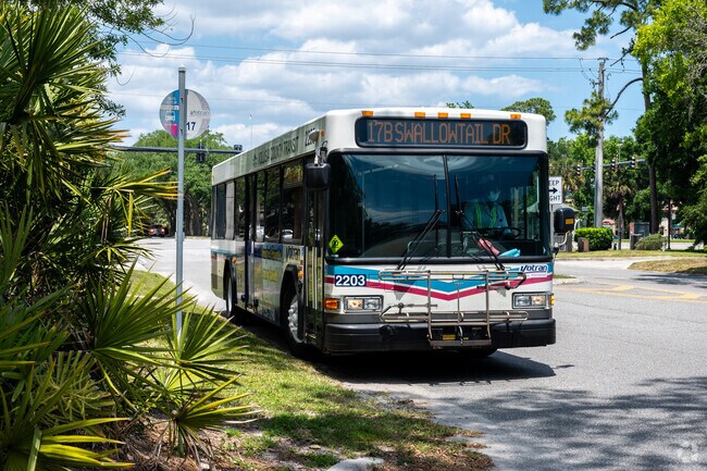 The Votran bus system has stops all around the Hidden Lake area.