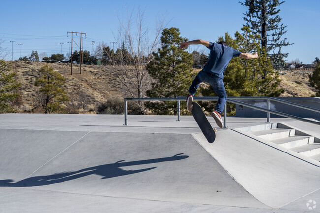 The skatepark at Las Brisas Park attracts riders of all skill levels in Northgate.