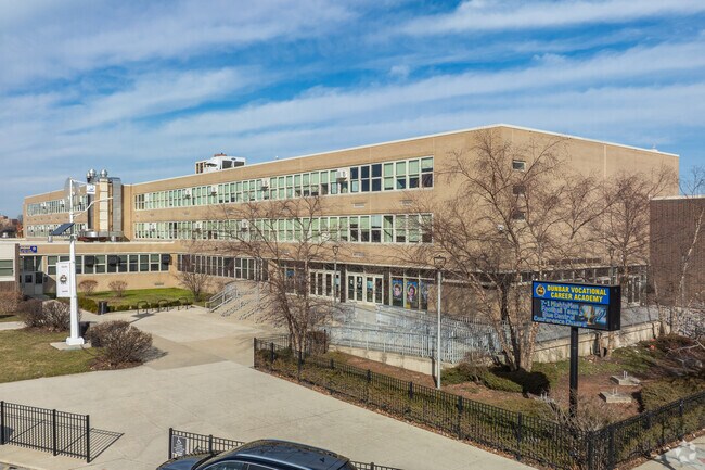 Dunbar Vocational Career Academy
serves high school students in the Prairie Shore neighborhood.