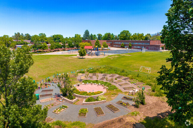 The school garden at Ellis Elementary serves as a beautiful and educational learning tool.