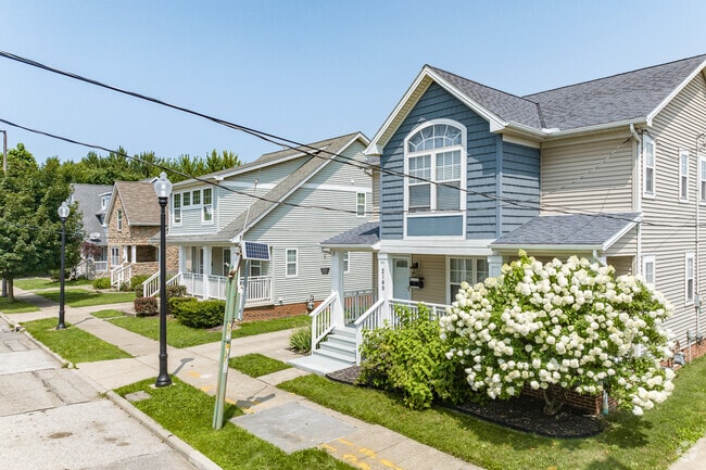 Most homes in Cudell have small and easy to maintain front yards.
