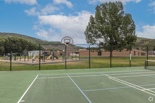 South Summit Middle School has fenced in sports courts.