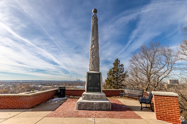The Lincoln Monument overlook is great way to see the rest of the city in The Heights.