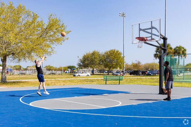 The basketball court at Viera Regional Park provides a great space for players of all skill levels. They feature well maintained surfaces with plenty of room for games and practices.