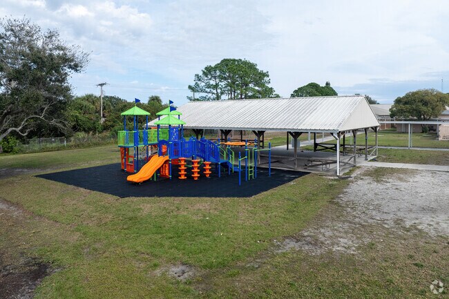Hans Christian Andersen Elementary School highlights include a pavilion and playground.