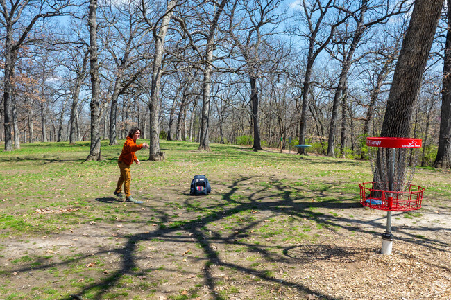 Laura Bradley Park features an 18-hole frisbee golf course.