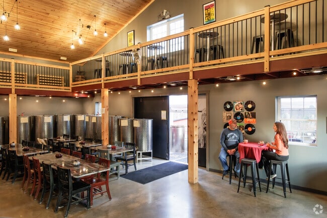 Sampling the wares at the River View Winery in Jermyn, PA.